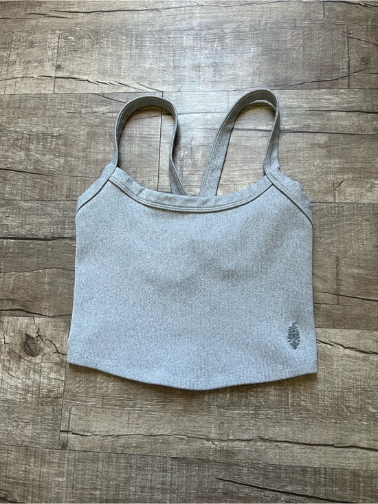 FP Movement by Free People Tops - FP Movement by Free People Heather Gray Ribbed Double-Strap Tank